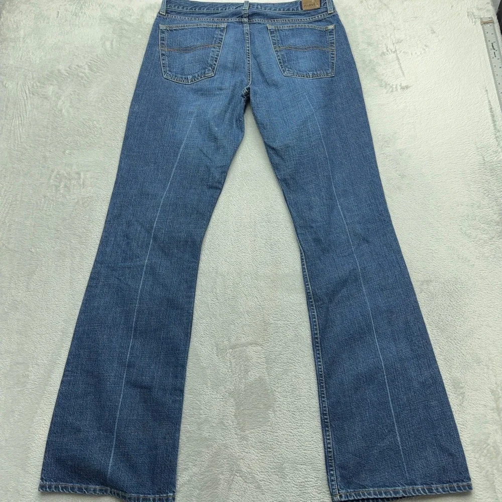 Mavi Jeans Men 33x34 Blue 597 Mitch Flare Low Rise Denim Pants Whiskered Creased